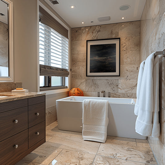 Earth-toned abstract painting with warm neutral hues and expressive texture by Charlotte George, ideal for minimalist decor