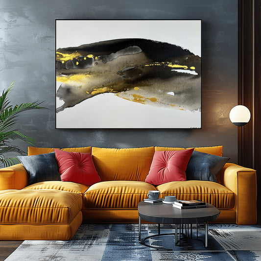 Earth’s Whisper IV limited edition giclée print by Charlotte George — abstract artwork inspired by the flow, depth, and metallic tones of the earth.