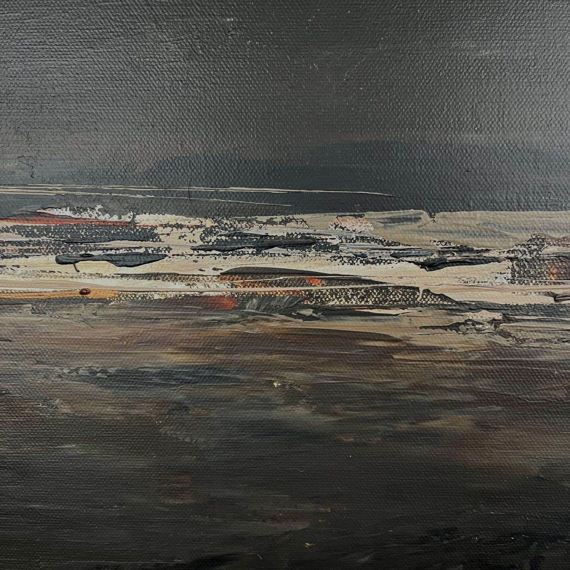 Americano III by Charlotte George – abstract art print in espresso, taupe, and neutral tones with textured brushwork and earthy movement