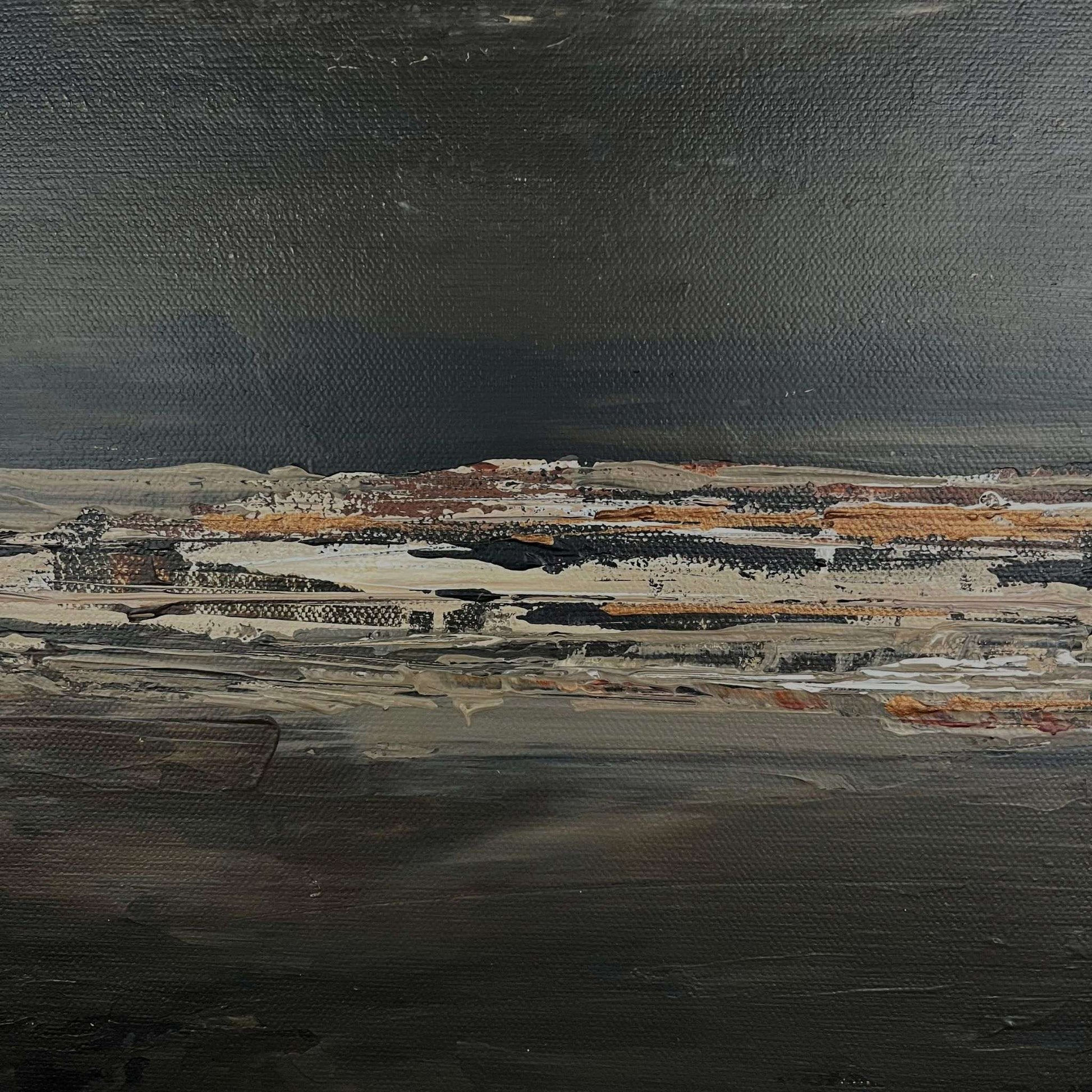 Americano III by Charlotte George – abstract art print in espresso, taupe, and neutral tones with textured brushwork and earthy movement