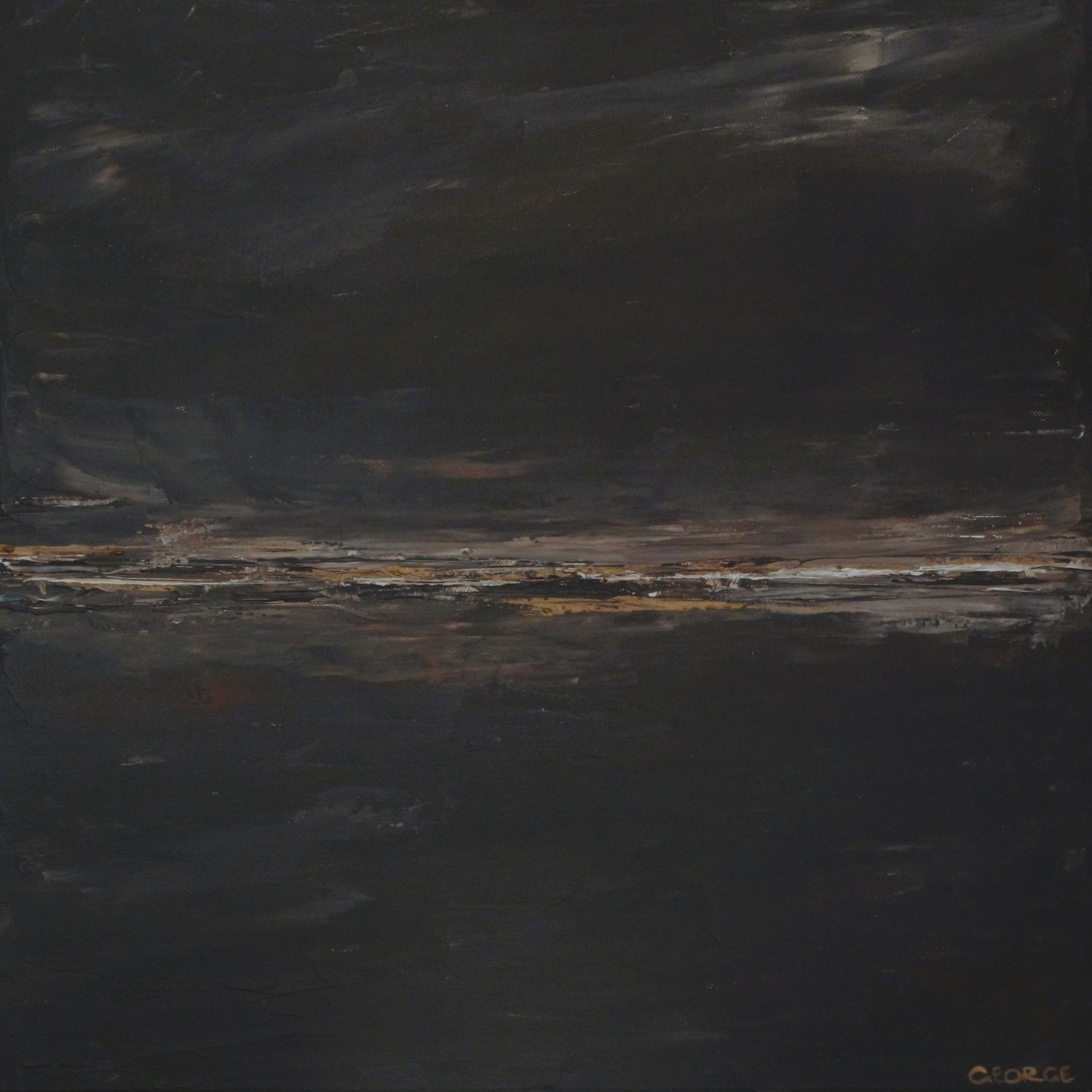 Organic, textural abstract painting inspired by warm neutral palettes, created with acrylic on canvas by Charlotte George