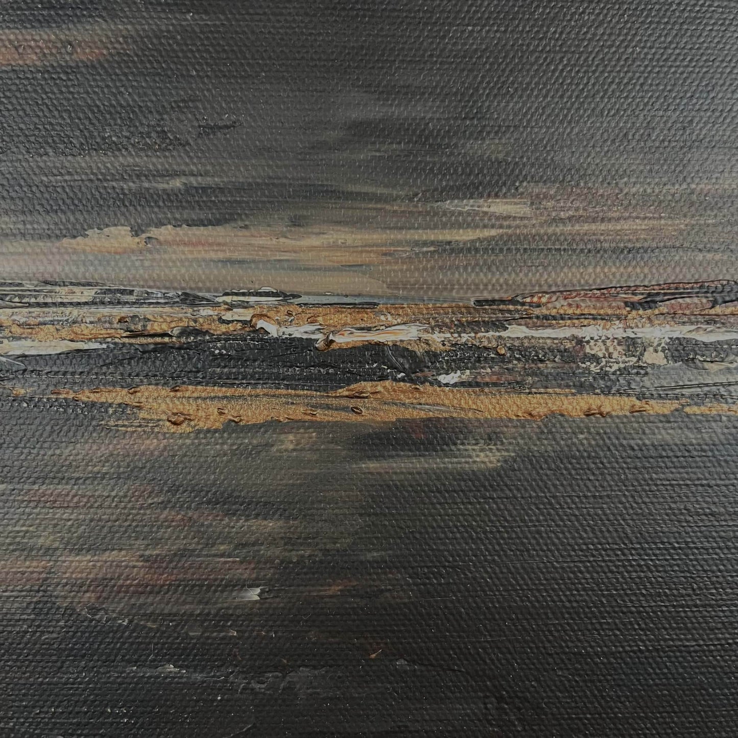 Organic, textural abstract painting inspired by warm neutral palettes, created with acrylic on canvas by Charlotte George
