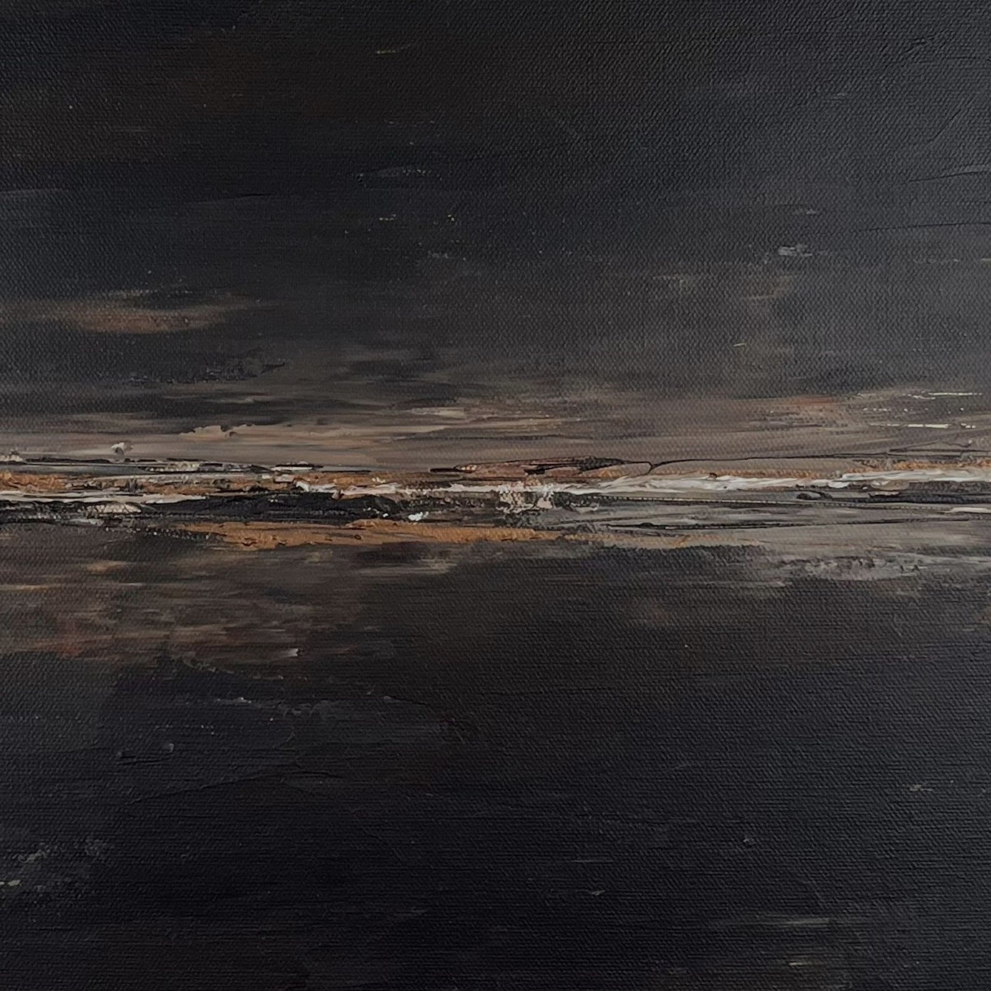 Organic, textural abstract painting inspired by warm neutral palettes, created with acrylic on canvas by Charlotte George