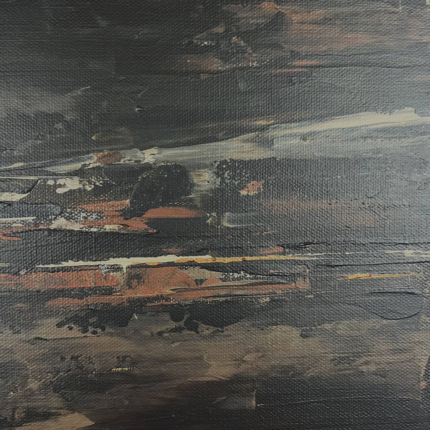 Earth-toned abstract painting with warm neutral hues and expressive texture by Charlotte George, ideal for minimalist decor