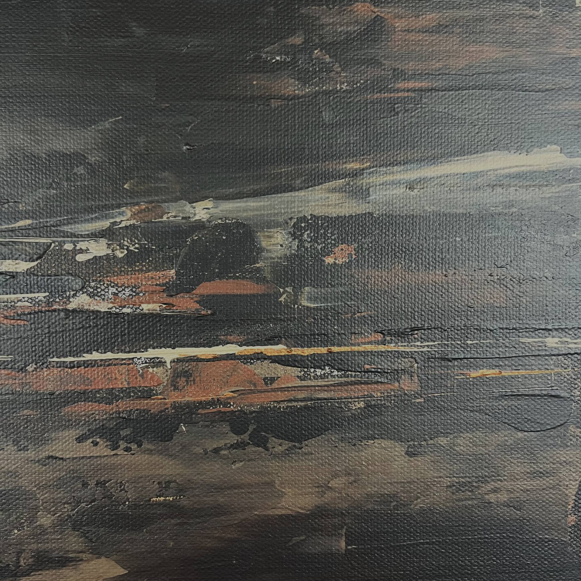 Earth-toned abstract painting with warm neutral hues and expressive texture by Charlotte George, ideal for minimalist decor
