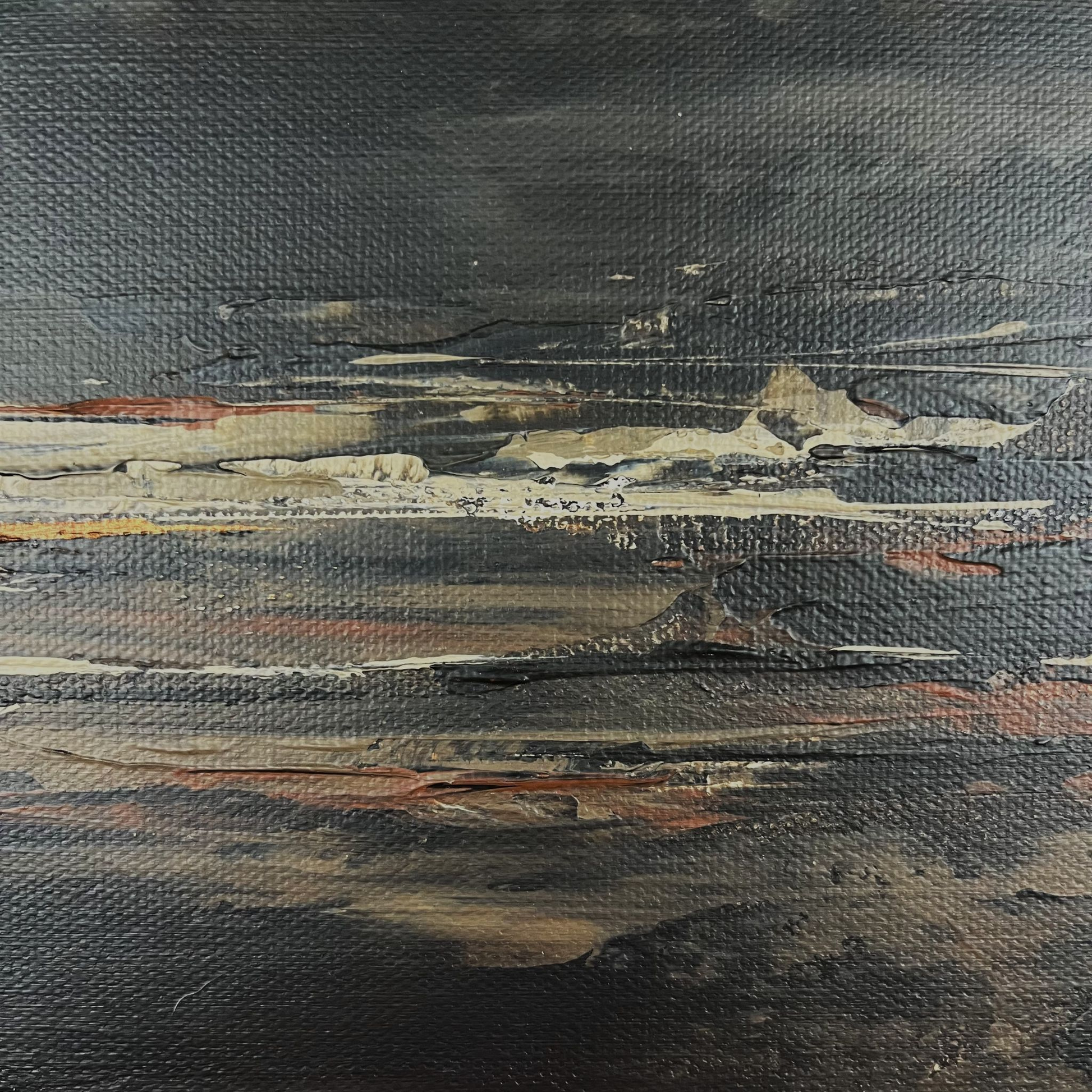 Earth-toned abstract painting with warm neutral hues and expressive texture by Charlotte George, ideal for minimalist decor