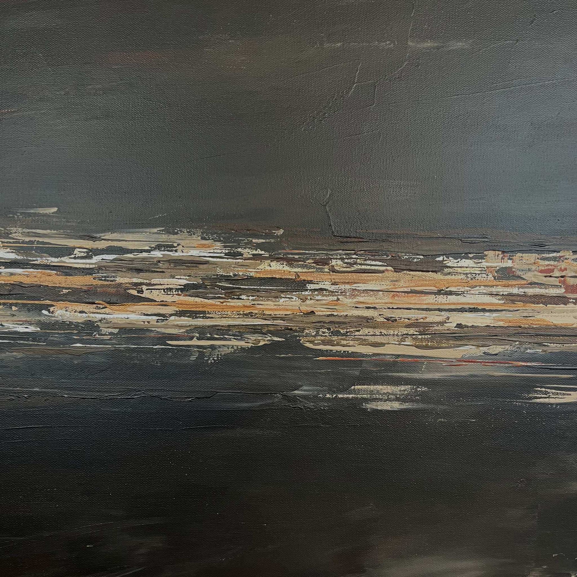 Warm neutral abstract painting with layered clay and stone tones, created in textured heavy body acrylic by Charlotte George earthy, grounded, and elegant