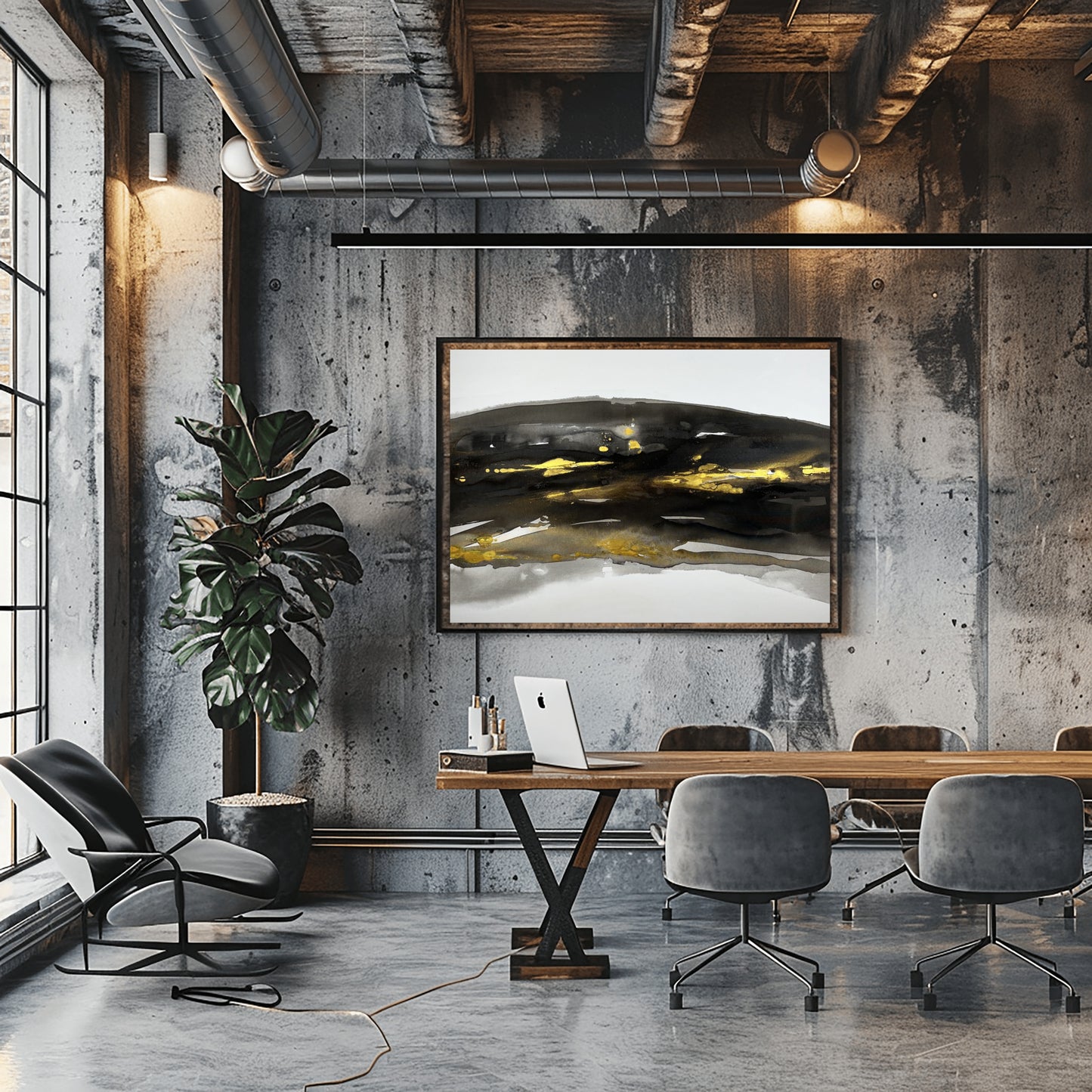 Earth’s Whisper III limited edition giclée print by Charlotte George — abstract artwork inspired by the movement, texture, and metallic tones of the earth