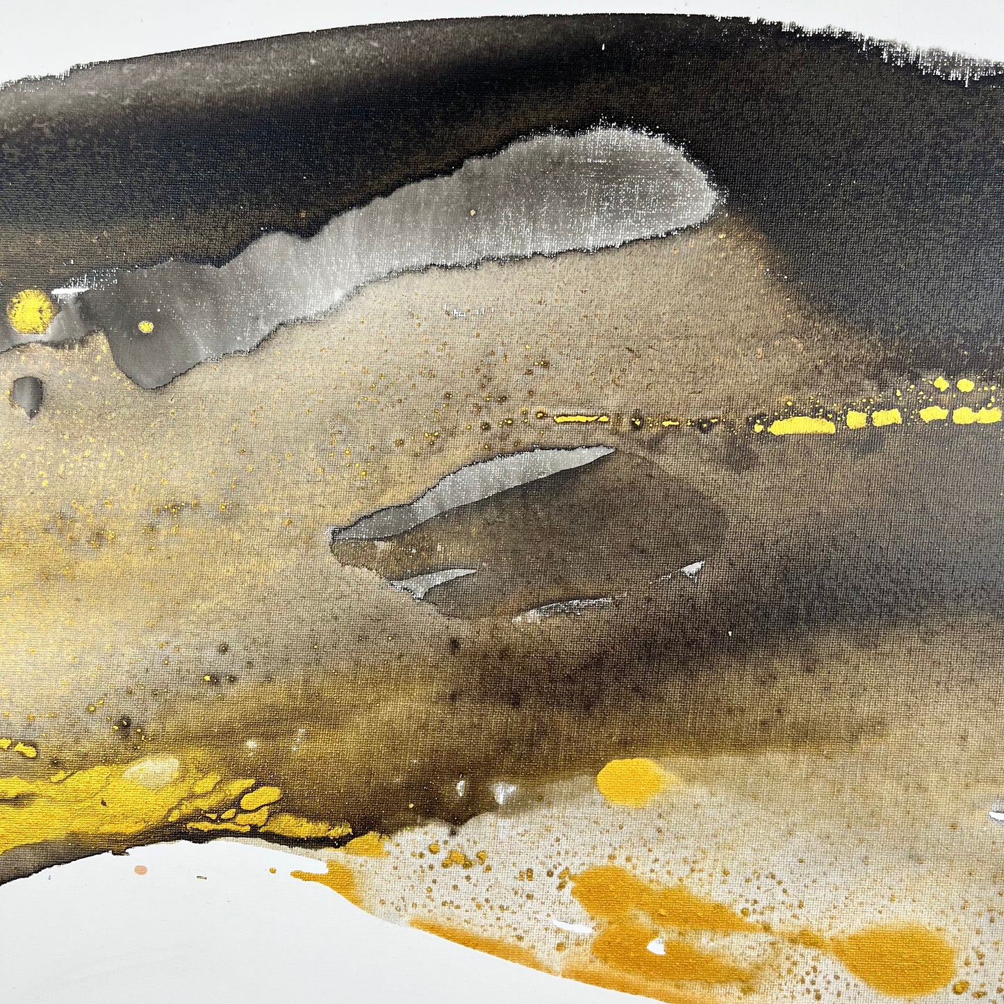 Earth’s Whisper IV limited edition giclée print by Charlotte George — abstract artwork inspired by the flow, depth, and metallic tones of the earth.